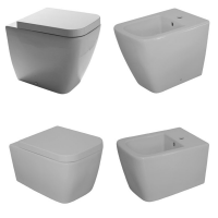 Quadra vaso, coprivaso e bidet design moderno